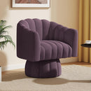 Accent Chair Mid Century 360 Degree Swivel Chair,Modern Lounge Sofa round Barrel Chair with Wide Upholstered,Fluffy Velvet Fabric Chairs for Home Sofa Living Room/Bedroom/Waiting Room (Beige)