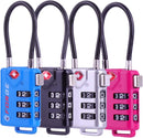 TSA Approved Cable Luggage Locks, Re-Settable Combination with Alloy Body, Black 2 Locks.