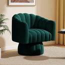 Accent Chair Mid Century 360 Degree Swivel Chair,Modern Lounge Sofa round Barrel Chair with Wide Upholstered,Fluffy Velvet Fabric Chairs for Home Sofa Living Room/Bedroom/Waiting Room (Beige)