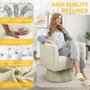 Accent Chair Mid Century 360 Degree Swivel Chair,Modern Lounge Sofa round Barrel Chair with Wide Upholstered,Fluffy Velvet Fabric Chairs for Home Sofa Living Room/Bedroom/Waiting Room (Beige)