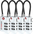 TSA Approved Cable Luggage Locks, Re-Settable Combination with Alloy Body, Black 2 Locks.