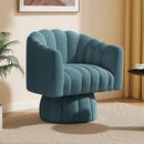 Accent Chair Mid Century 360 Degree Swivel Chair,Modern Lounge Sofa round Barrel Chair with Wide Upholstered,Fluffy Velvet Fabric Chairs for Home Sofa Living Room/Bedroom/Waiting Room (Beige)