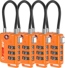 TSA Approved Cable Luggage Locks, Re-Settable Combination with Alloy Body, Black 2 Locks.