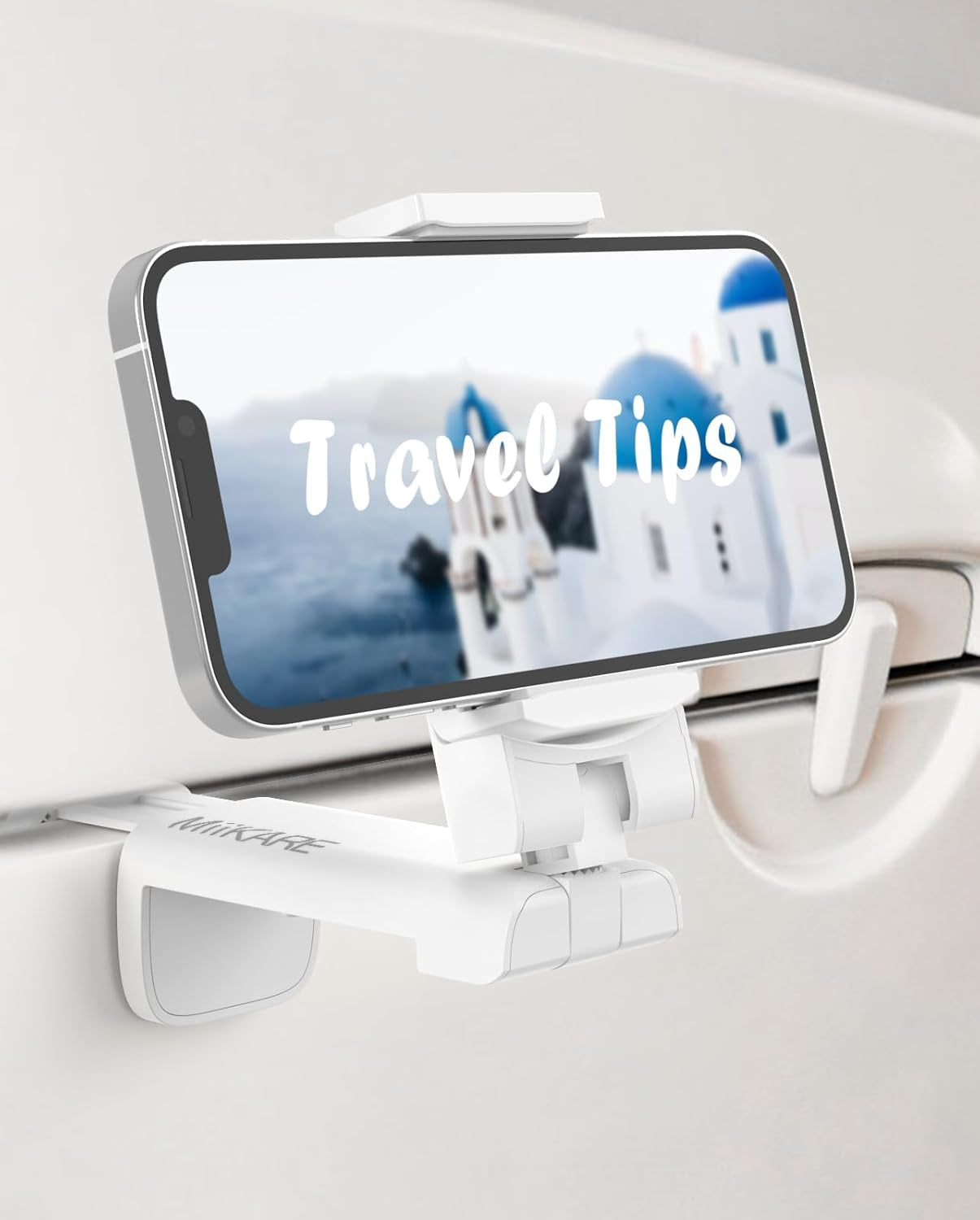 Airplane Travel Essentials Phone Holder, Universal Handsfree Phone Mount for Flying with 360 Degree Rotation, Accessory for Airplane, Travel Must Haves Phone Stand for Desk, Tray Table