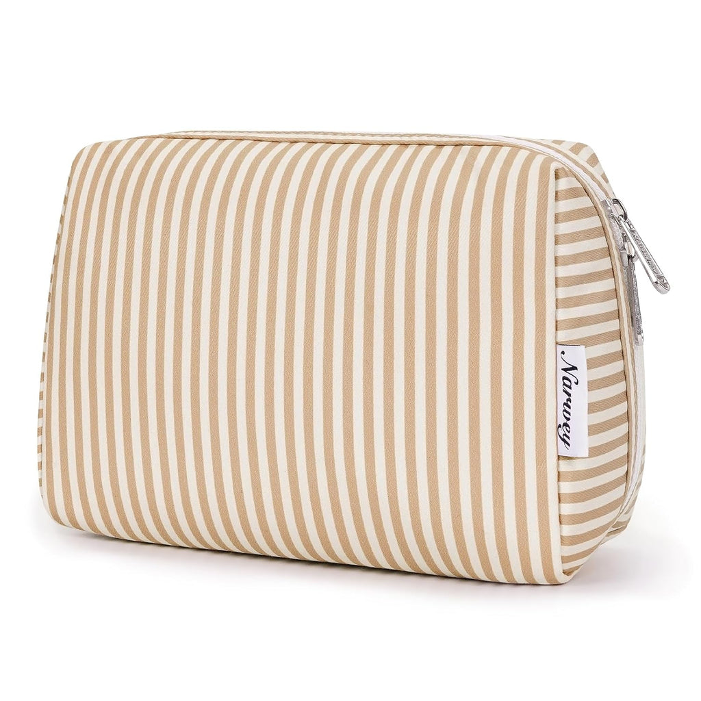 Checkered Makeup Bag Travel Cosmetic Bag Organizer Toiletry Bag Make up Bags with Compartments for Women Girls (Large, Light Checkerboard)