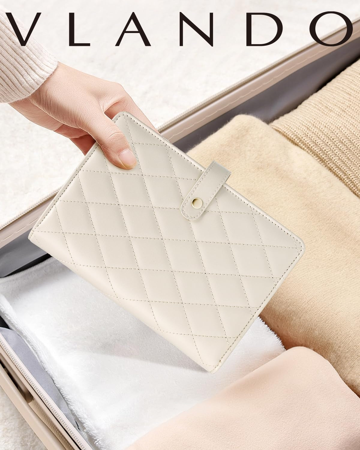 Mothers Day Gifts,Travel Jewelry Organizer Case,Jewelry Storage Book Ring Binder with Clear Zipper Velvet Jewelry Pouches Bags for Rings,Necklace,Earrings-Cream White