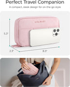 Electronics Organizer Travel Case, Cord Organizer for Travel, Travel Essentials for Women, Cable Organizer Pouch, Tech Organizer as Travel Accessories for Charger, Phone, Beige