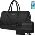 Weekender Overnight Bag for Women, Large Travel Duffle Bag with Shoe Compartment & Wet Pocket, Carry on Tote Bag Gym Duffel Bag with Toiletry Bag for Hospital 3 Pc Set, Large Size, Off-White