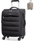 Underseat Carry on Luggage with Wheels, Soft Small Travel Luggage with PVC Wet/Dry Pockets, Lightweight Soft Personal Item Suitcase for Short Trip,Camer