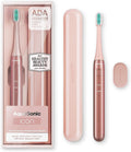 Icon Ada-Accepted Rechargeable Toothbrush | Magnetic Holder & Slim Travel Case | 2 Brushing Modes & Smart Timers | Gentle Micro-Vibrations (Blush)