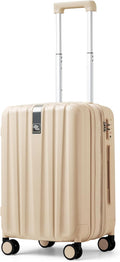 20 Inch Expandable Carry on Luggage 22X14X9 Airline Approved Lightweight PC Hard Shell Suitcases with Wheels Tsa Luggage Rolling Suitcase Travel Luggage Bag for Weekender(Cuba Sand Pink)