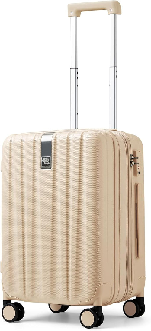 20 Inch Expandable Carry on Luggage 22X14X9 Airline Approved Lightweight PC Hard Shell Suitcases with Wheels Tsa Luggage Rolling Suitcase Travel Luggage Bag for Weekender(Cuba Sand Pink)