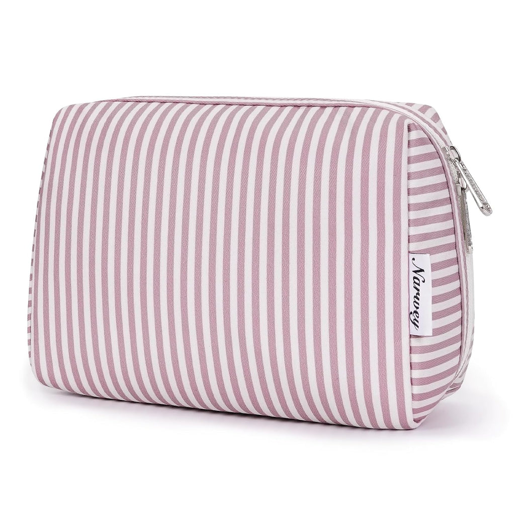 Checkered Makeup Bag Travel Cosmetic Bag Organizer Toiletry Bag Make up Bags with Compartments for Women Girls (Large, Light Checkerboard)