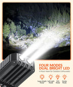 Solar Charger Power Bank 40000Mah Built in 4 Cables and Hand Crank, Portable Charger 22.5W Fast Charger 6 Outputs & 4 Inputs External Battery Pack with Bright Flashlight and Compass