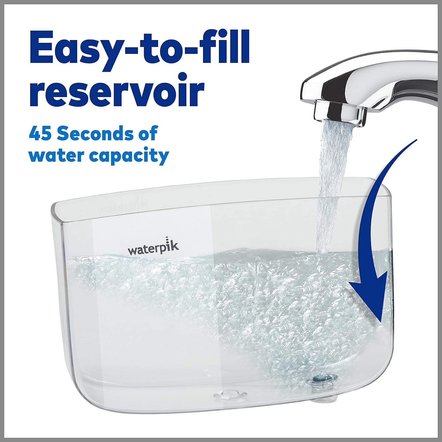 Sidekick Portable Water Flosser, Perfect for Travel & Home, ADA Accepted, White/Chrome WF-04