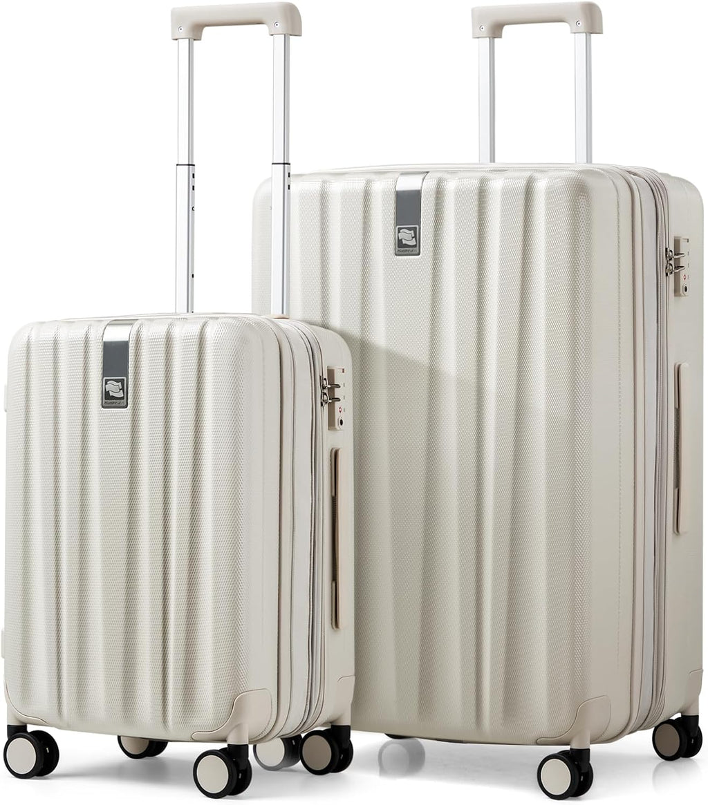 20 Inch Expandable Carry on Luggage 22X14X9 Airline Approved Lightweight PC Hard Shell Suitcases with Wheels Tsa Luggage Rolling Suitcase Travel Luggage Bag for Weekender(Cuba Sand Pink)