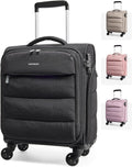 Underseat Carry on Luggage with Wheels, Soft Small Travel Luggage with PVC Wet/Dry Pockets, Lightweight Soft Personal Item Suitcase for Short Trip,Camer