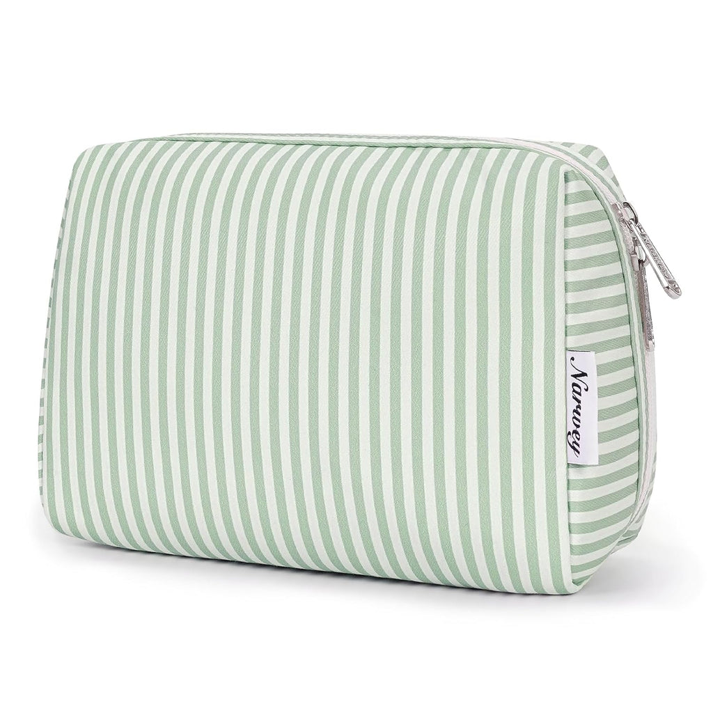 Checkered Makeup Bag Travel Cosmetic Bag Organizer Toiletry Bag Make up Bags with Compartments for Women Girls (Large, Light Checkerboard)