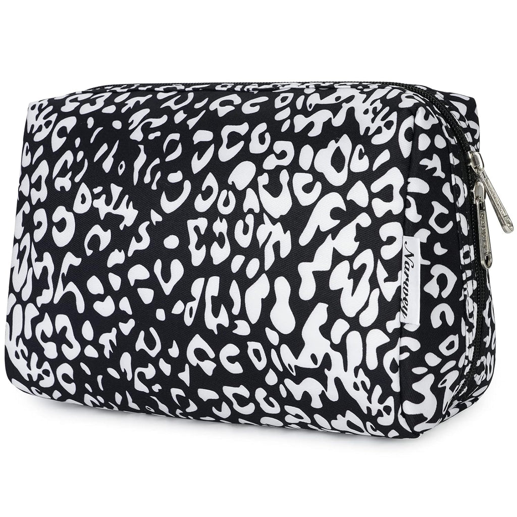 Checkered Makeup Bag Travel Cosmetic Bag Organizer Toiletry Bag Make up Bags with Compartments for Women Girls (Large, Light Checkerboard)