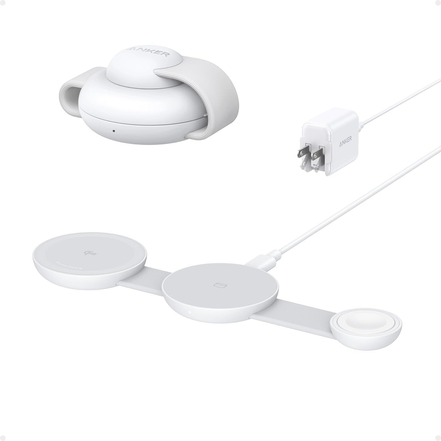 Magsafe Compatible Maggo UFO 3-In-1 Charger, Iphone 16 Wireless Charger Station, Qi2 Certified 15W, Foldable Travel Charging Pad, for Iphone 15/14/13/12, Airpods, Apple Watch (Not a Power Bank)