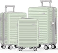 Luggage Sets 3 Piece Hardside Expandable Suitcase with Double Spinner Wheels Tsa Lock Green (20In/24In/28In)