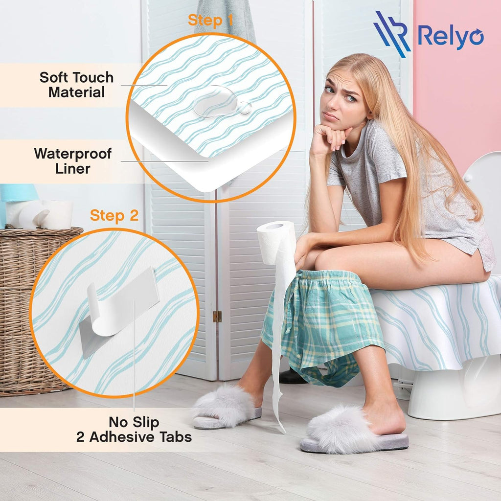 Toilet Seat Covers Disposable - 20 Pack - Waterproof, Ideal for Kids and Adults – Extra Large, Individually Wrapped for Travel, Toddlers Potty Training in Public Restrooms (Waves, 20)