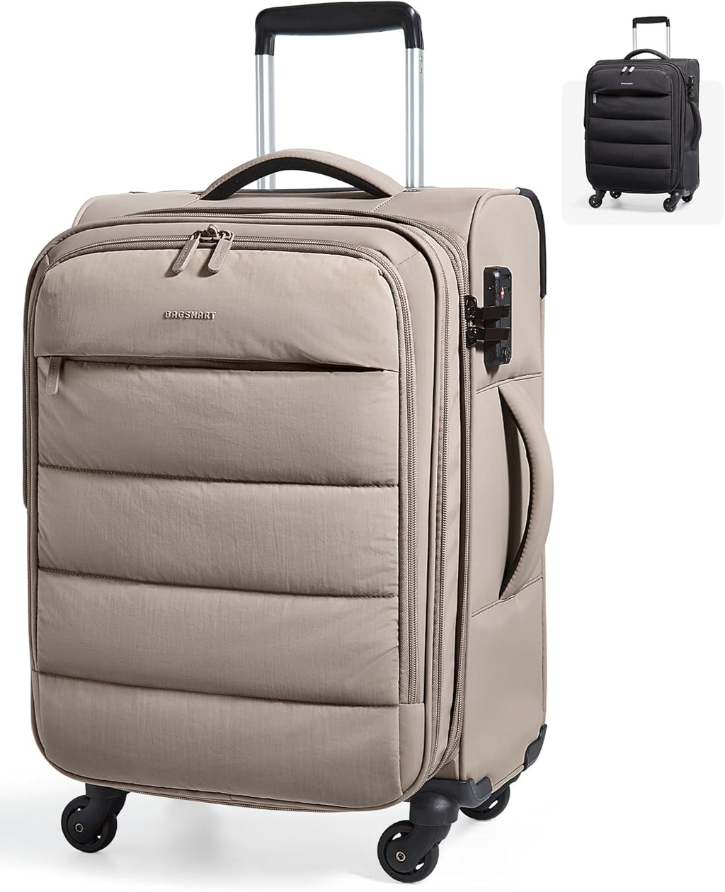 Underseat Carry on Luggage with Wheels, Soft Small Travel Luggage with PVC Wet/Dry Pockets, Lightweight Soft Personal Item Suitcase for Short Trip,Camer