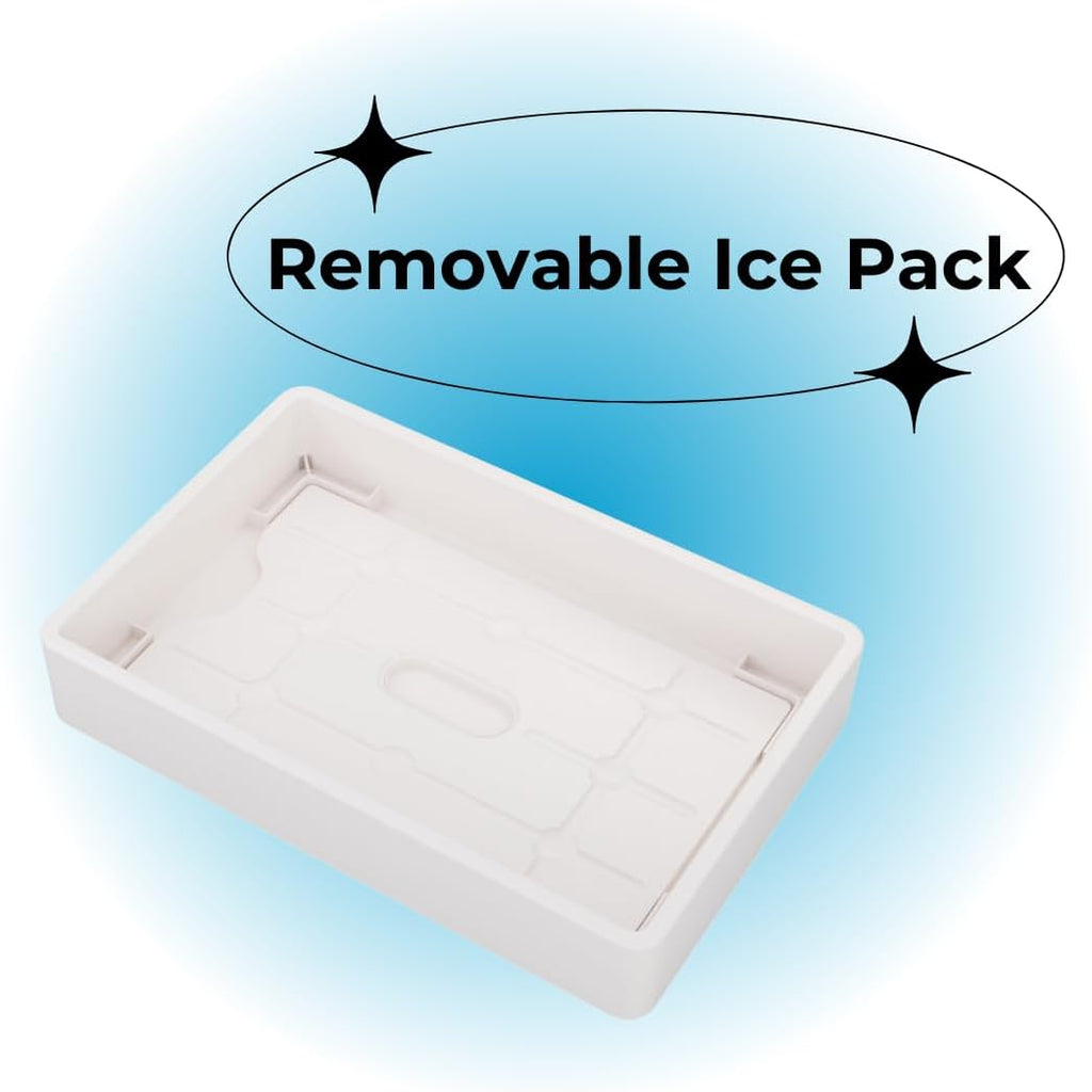 Chilled Portable Travel Charcuterie Snackle Box Container with Locking Lid, Includes Ice Pack, and Bonus Cooler Bag, Picnic Box Serving Tray