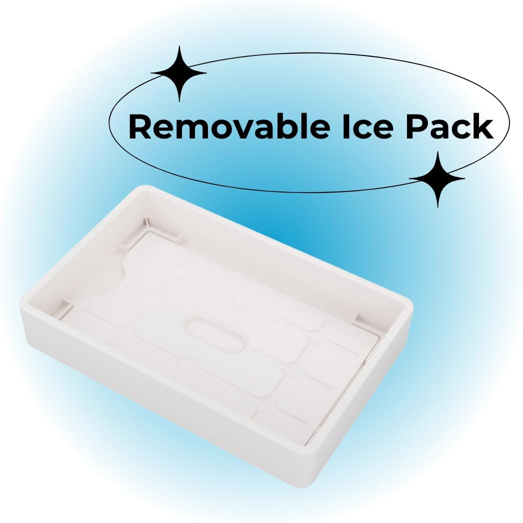 Chilled Portable Travel Charcuterie Snackle Box Container with Locking Lid, Includes Ice Pack, and Bonus Cooler Bag, Picnic Box Serving Tray