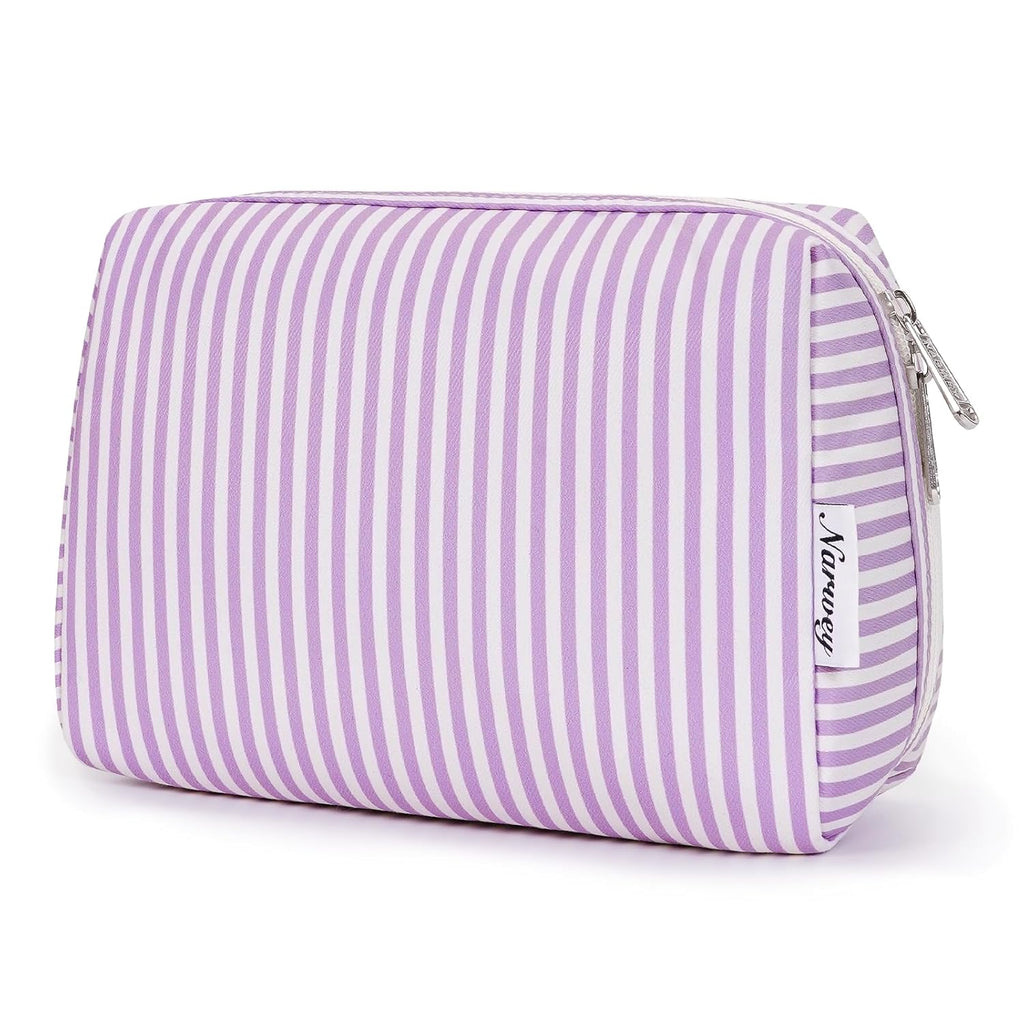 Checkered Makeup Bag Travel Cosmetic Bag Organizer Toiletry Bag Make up Bags with Compartments for Women Girls (Large, Light Checkerboard)
