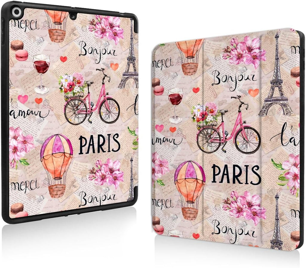 Case for Ipad 9Th/8Th/7Th Generation,Ipad 10.2 Inch Case Smart Folio Ipad 2021/2020/2019 Cover,Trifold Stand,Pencil Holder,Auto Sleep/Wake Up,Cute Aesthetic Designed,Romantic Paris