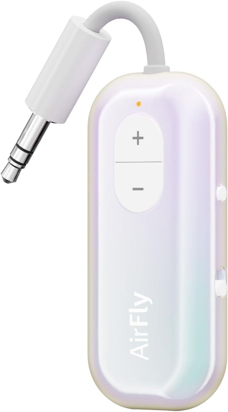 Airfly Pro 2 – Bluetooth Adapter for Airplane, Pair 2 Airpods or Wireless Headphones – 3.5Mm AUX Bluetooth Transmitter and Receiver for Cars, Boats, Treadmills, Tvs & More – Airplane Travel Essentials