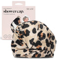 Luxury Shower Caps for Women Reusable Waterproof - Flexi Satin Lined, Large Shower Cap for Men, Non-Slip, Quick-Dry, Adjustable, Stylish Hair Cap for Long & Short Hair - Terracotta Checker