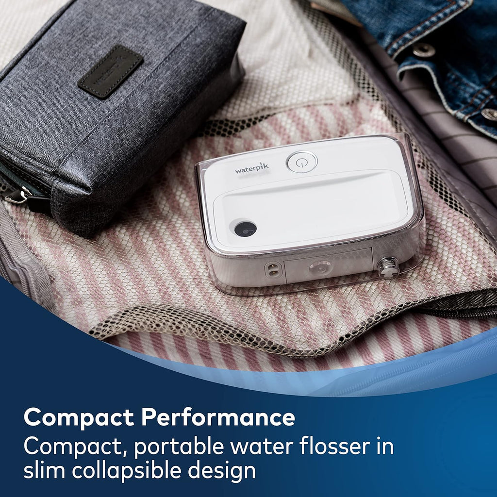 Sidekick Portable Water Flosser, Perfect for Travel & Home, ADA Accepted, White/Chrome WF-04