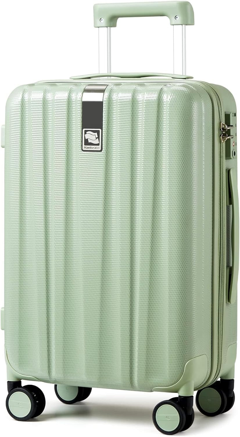 20 Inch Expandable Carry on Luggage 22X14X9 Airline Approved Lightweight PC Hard Shell Suitcases with Wheels Tsa Luggage Rolling Suitcase Travel Luggage Bag for Weekender(Cuba Sand Pink)