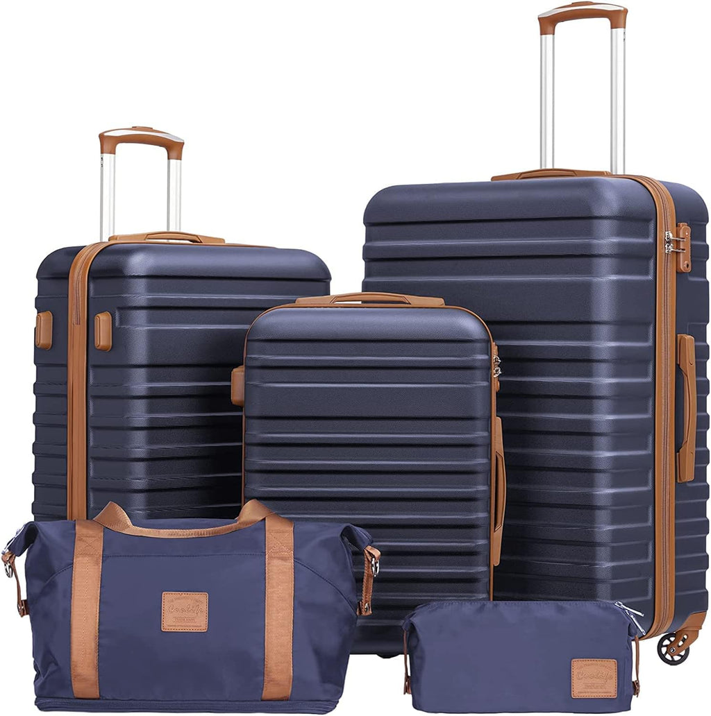 Suitcase Set 3 Piece Carry on Hardside Luggage with TSA Lock Spinner Wheels (White, S(20In))