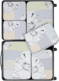 6 Set Packing Cubes for Travel, 3 Various Sizes(Large,Medium,Small), Luggage Organizer Bags for Travel Accessories Travel Essentials, Travel Cubes for Carry on Suitcases (Cream)