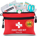 First Aid Kit for Home/Business, HSA/FSA Eligible Emergency Kit | Mini Travel First Aid Kit | Camping First Aid Kit Hiking | Small First Aid Kit for Car | Survival Medical Kit - 100Pcs
