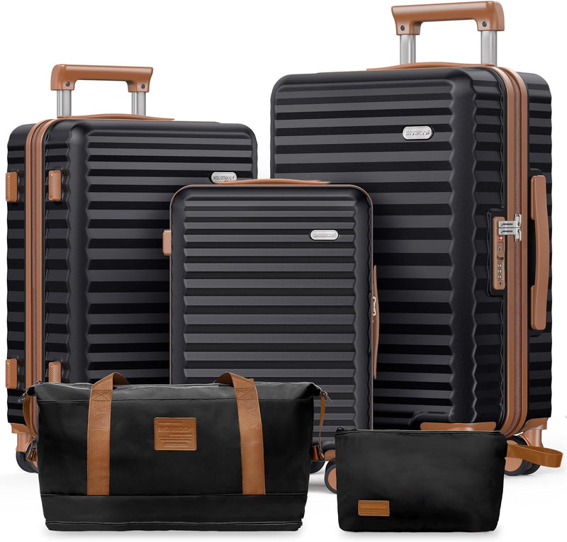 Luggage Sets 3 Piece Hardside Expandable Suitcase with Double Spinner Wheels Tsa Lock Green (20In/24In/28In)