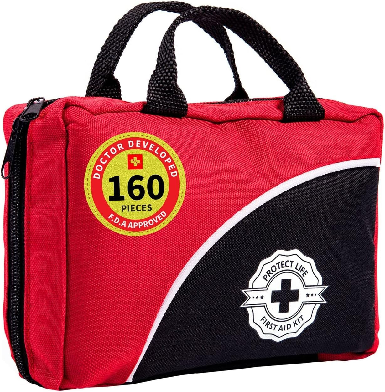 First Aid Kit for Home/Business, HSA/FSA Eligible Emergency Kit | Mini Travel First Aid Kit | Camping First Aid Kit Hiking | Small First Aid Kit for Car | Survival Medical Kit - 100Pcs