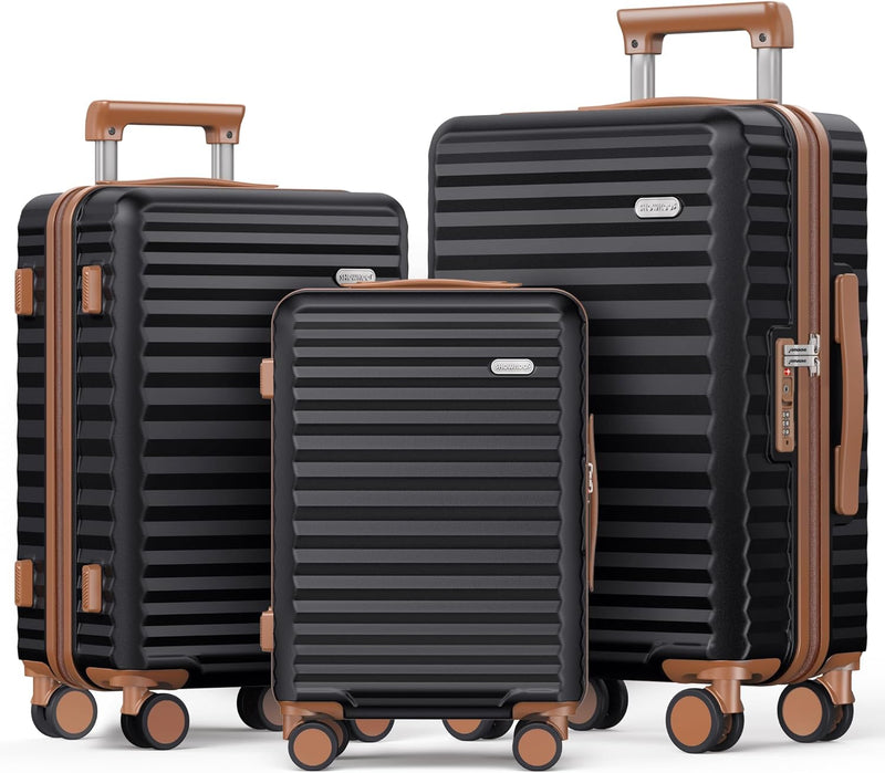 Luggage Sets 3 Piece Hardside Expandable Suitcase with Double Spinner Wheels Tsa Lock Green (20In/24In/28In)