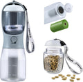 Dog Water Bottle with Food Container & Poop Bag Holder, Travel Water Bowl, Portable Pet Dispenser, Dog Gifts Stuff Accessories Items, Puppy Essentials for Yorkie Chihuahua Walking Hiking