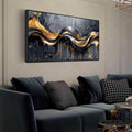 Elegant Black and Gold Wall Art 29" X 59" Canvas for Office Decor Living Room Stylish Large Artwork for Modern Art Pictures