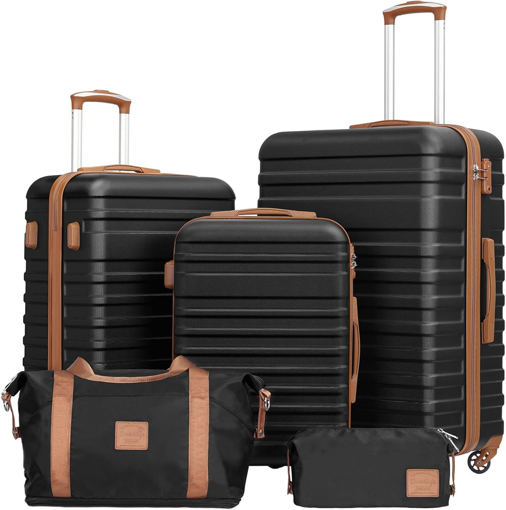 Suitcase Set 3 Piece Carry on Hardside Luggage with TSA Lock Spinner Wheels (White, S(20In))