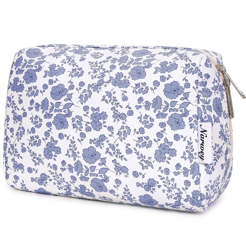 Checkered Makeup Bag Travel Cosmetic Bag Organizer Toiletry Bag Make up Bags with Compartments for Women Girls (Large, Light Checkerboard)