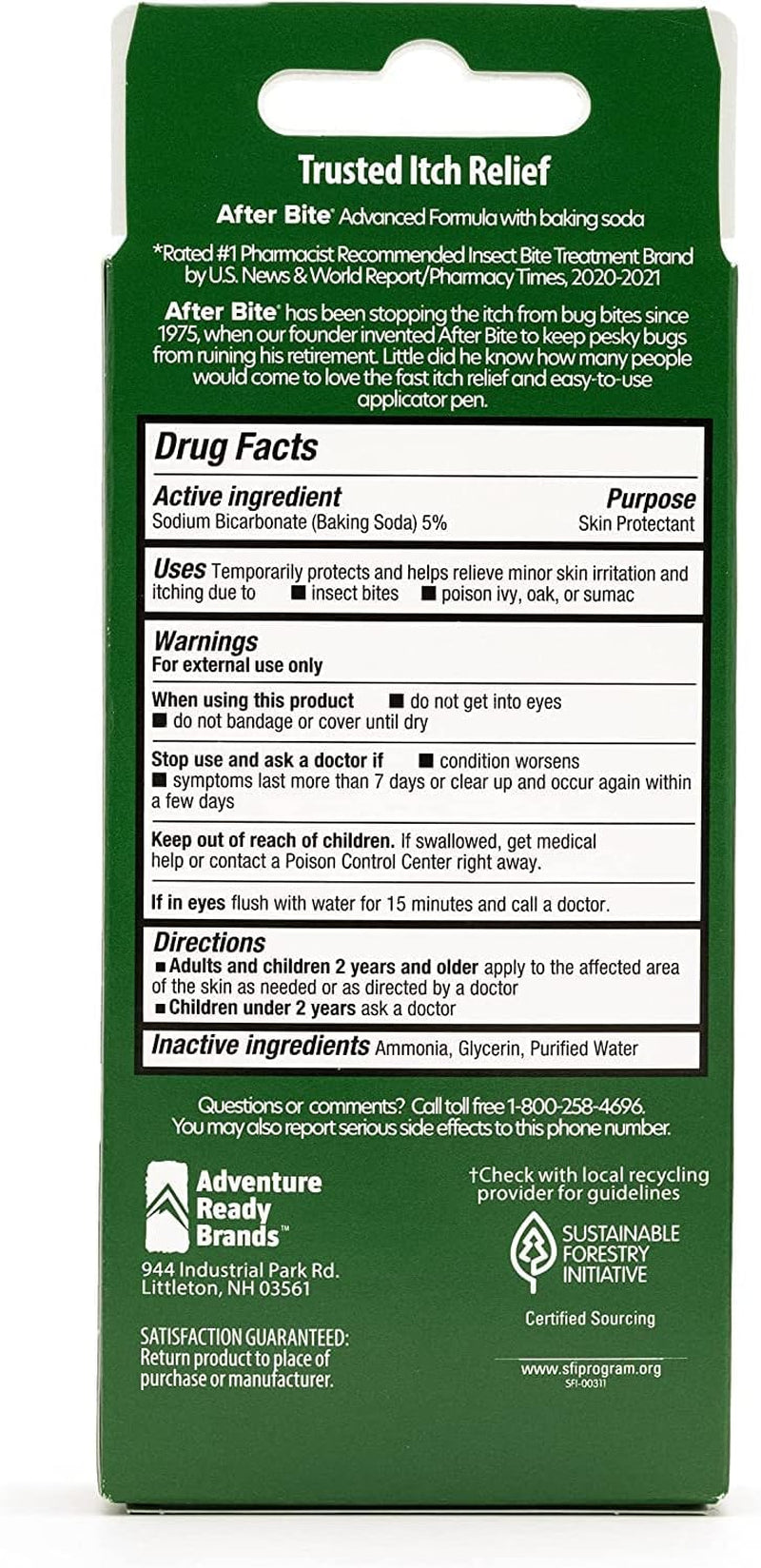 Advanced Formula - Itch Relief with Sodium Bicarbonate - Ideal for Mosquito & Fire Ant Bites, Bees & More - Portable Pen Applicator - 0.5 Oz (4 Pack)