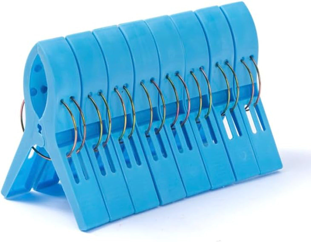 Beach Towel Clips Chair Clips Towel Holder,Plastic Clothes Pegs Hanging Clip Clamps, Yellow,Blue,Green,Red (Pack of 8)