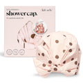 Luxury Shower Caps for Women Reusable Waterproof - Flexi Satin Lined, Large Shower Cap for Men, Non-Slip, Quick-Dry, Adjustable, Stylish Hair Cap for Long & Short Hair - Terracotta Checker