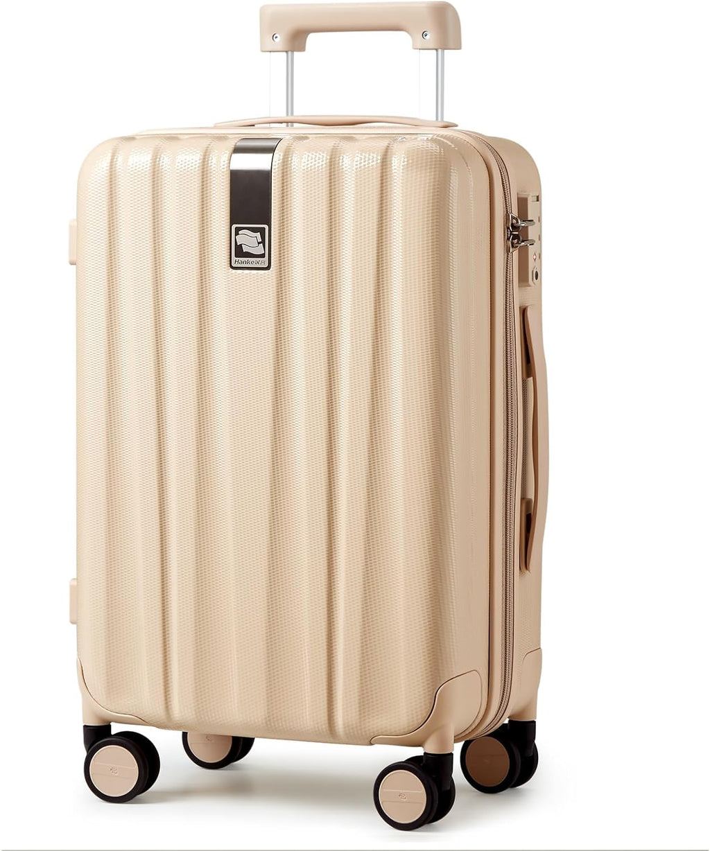 20 Inch Expandable Carry on Luggage 22X14X9 Airline Approved Lightweight PC Hard Shell Suitcases with Wheels Tsa Luggage Rolling Suitcase Travel Luggage Bag for Weekender(Cuba Sand Pink)
