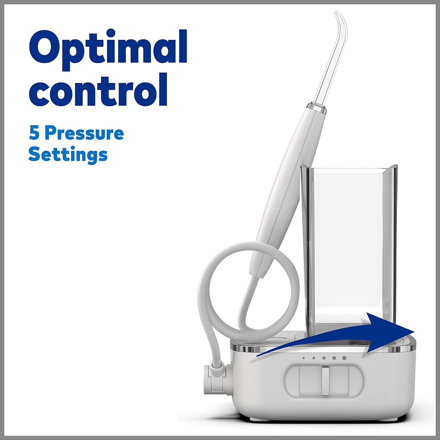 Sidekick Portable Water Flosser, Perfect for Travel & Home, ADA Accepted, White/Chrome WF-04